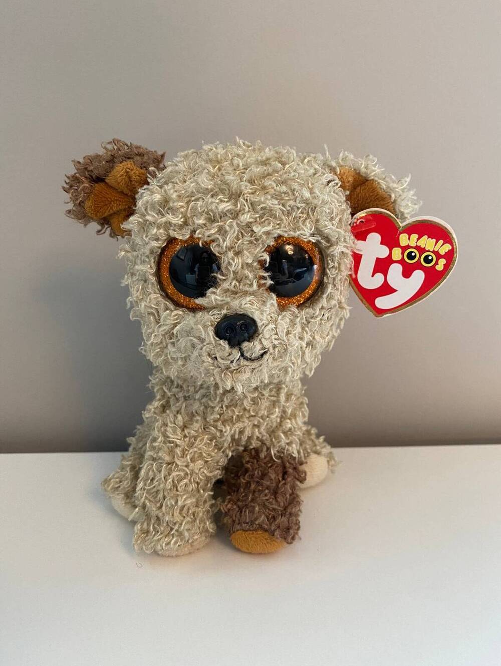 TY Beanie Boo “Rootbeer” the Brown Dog with Glitter Eyes *Rare* (6 inch)